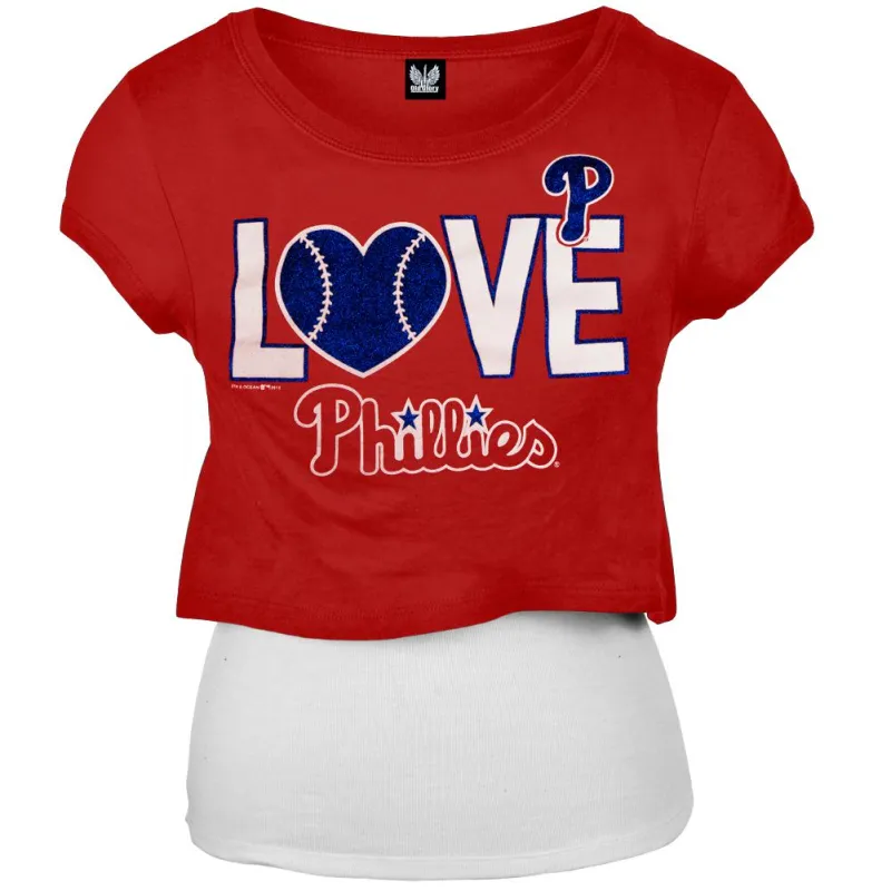 Philadelphia Phillies - Glitter Love Girls Youth T-Shirt w/Tank sold by Old Glory