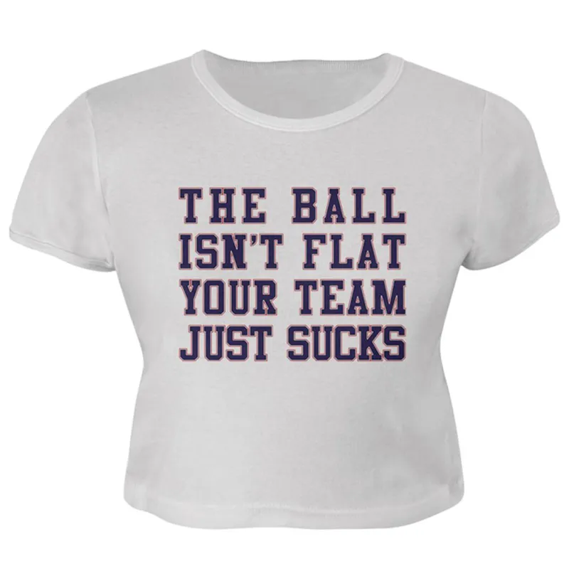 Deflategate Your Team Sucks Juniors Crop Top T-Shirt sold by Old Glory