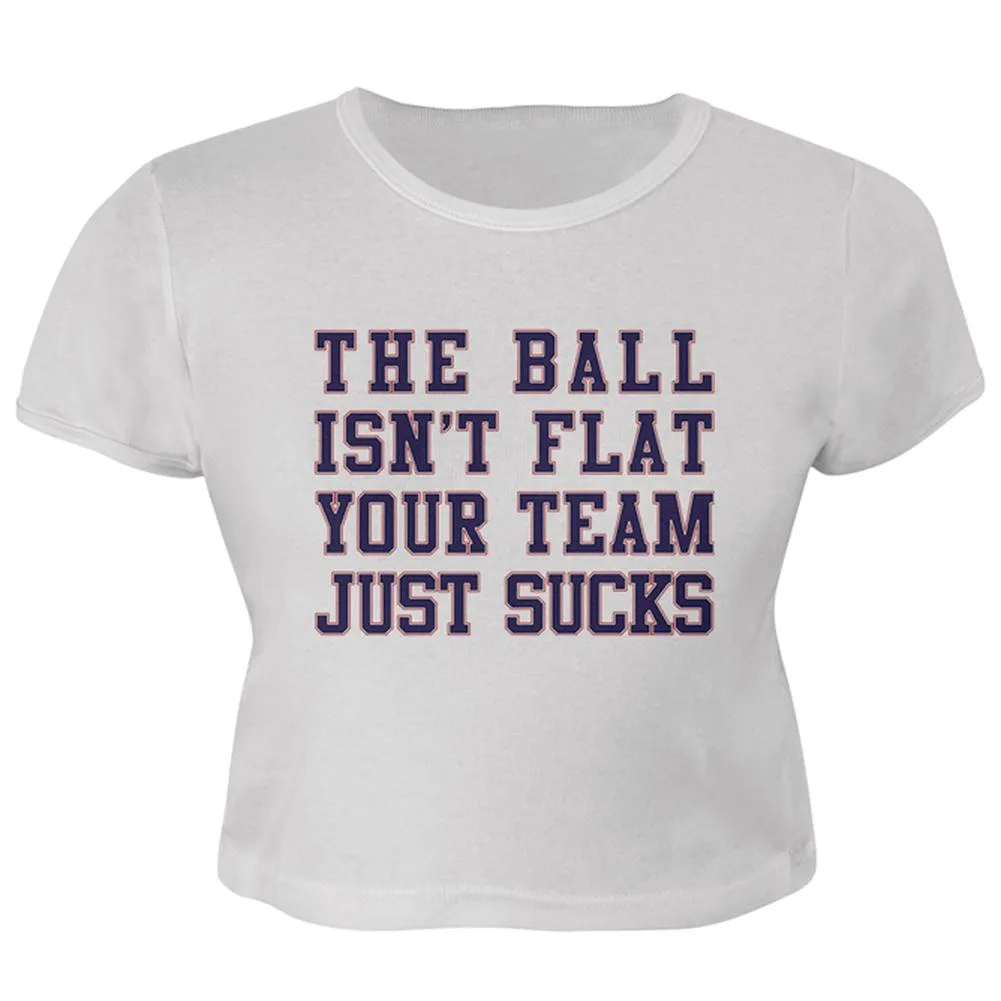 Deflategate Your Team Sucks Juniors Crop Top T-Shirt sold by Old Glory
