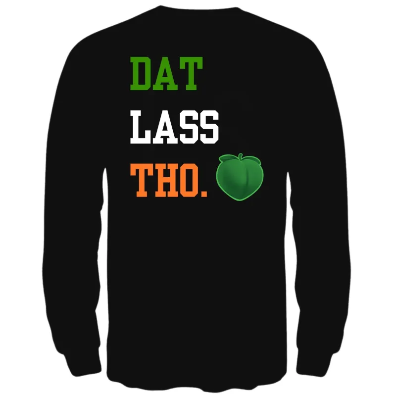 St. Patricks Day Funny Peach Emoji Dat Lass Tho. Mens Long Sleeve T Shirt sold by Old Glory