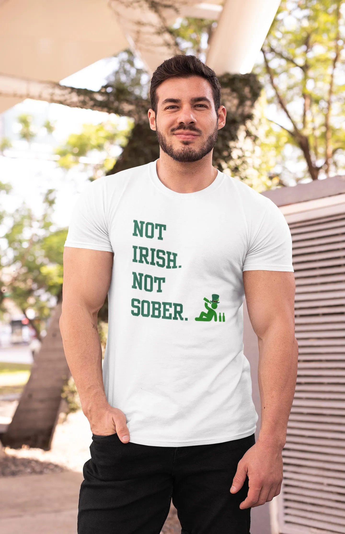 St. Patricks Day Funny Not Irish. Not Sober Mens T Shirt sold by Old Glory product image thumbnail 4
