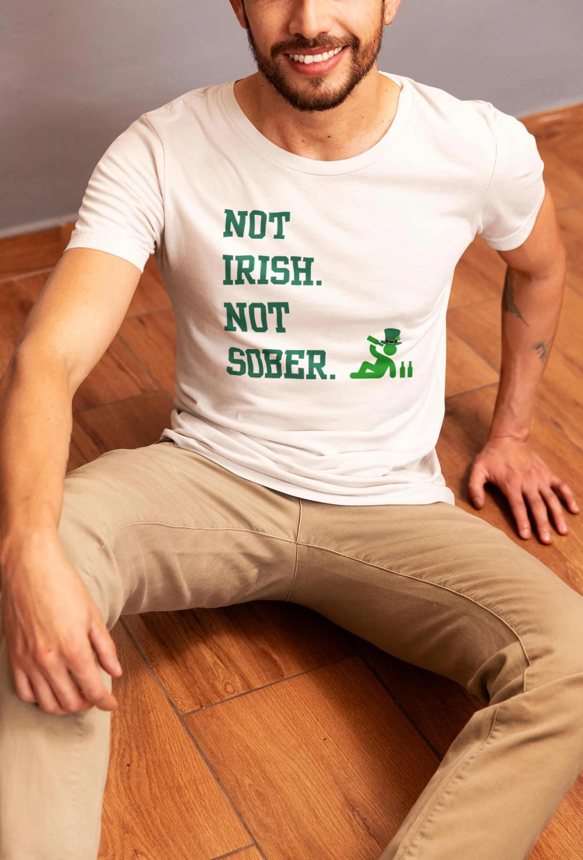 St. Patricks Day Funny Not Irish. Not Sober Mens T Shirt sold by Old Glory product image thumbnail 3