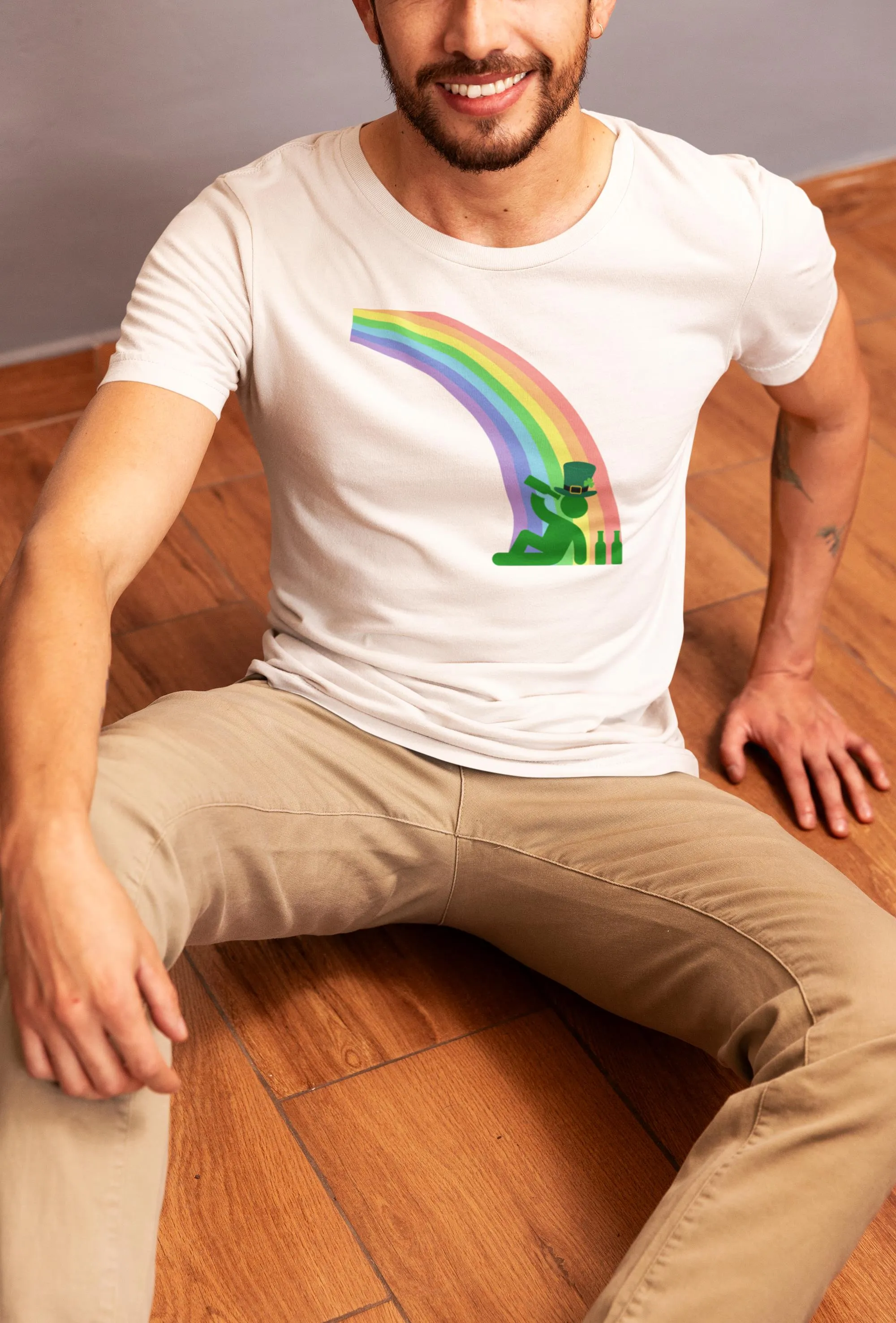 St. Patricks Day Funny Drinking At The End Of The Rainbow Mens T Shirt sold by Old Glory product image thumbnail 3
