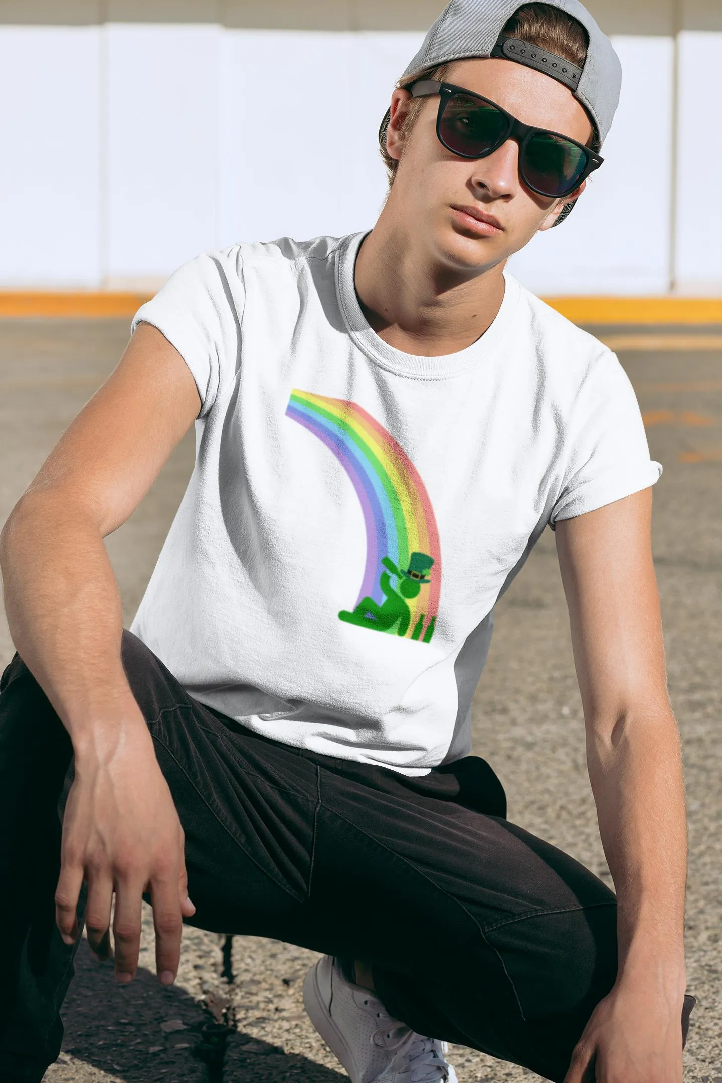 St. Patricks Day Funny Drinking At The End Of The Rainbow Mens T Shirt sold by Old Glory product image thumbnail 2