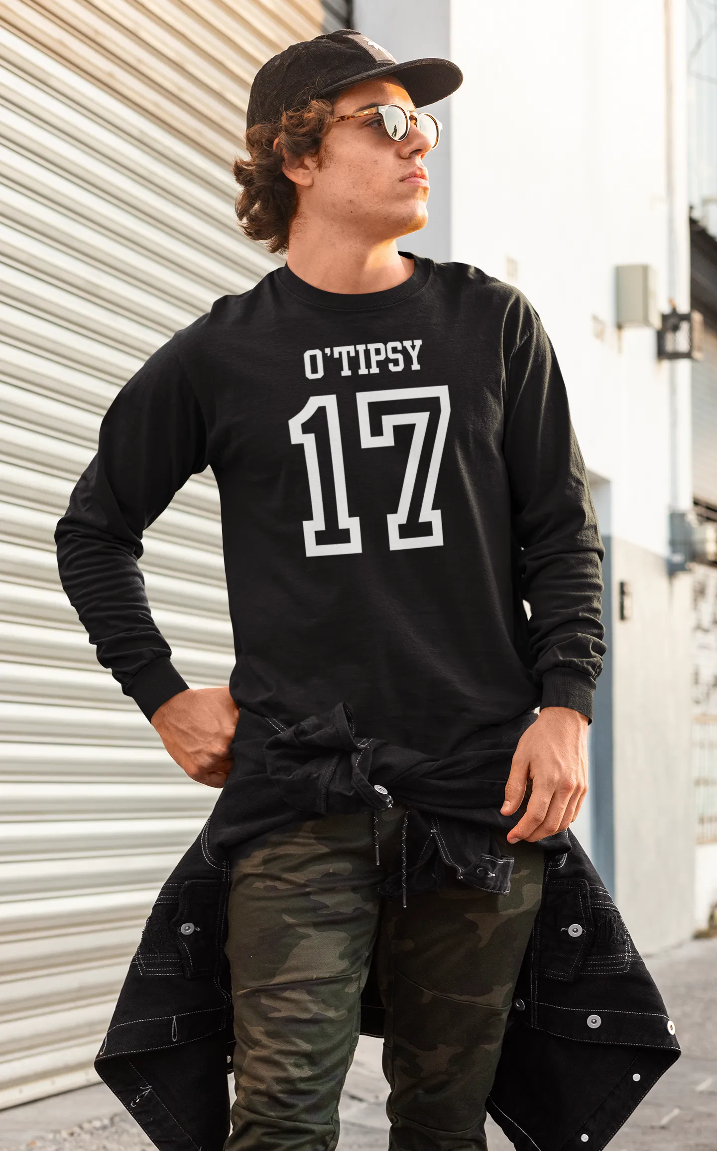 St. Patricks Day Festive and Funny O'Tipsy Jersey Style Number 17 Mens Long Sleeve T Shirt sold by Old Glory product image thumbnail 5