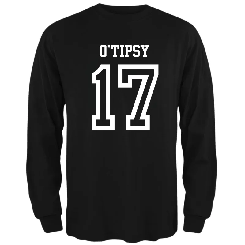 St. Patricks Day Festive and Funny O'Tipsy Jersey Style Number 17 Mens Long Sleeve T Shirt sold by Old Glory