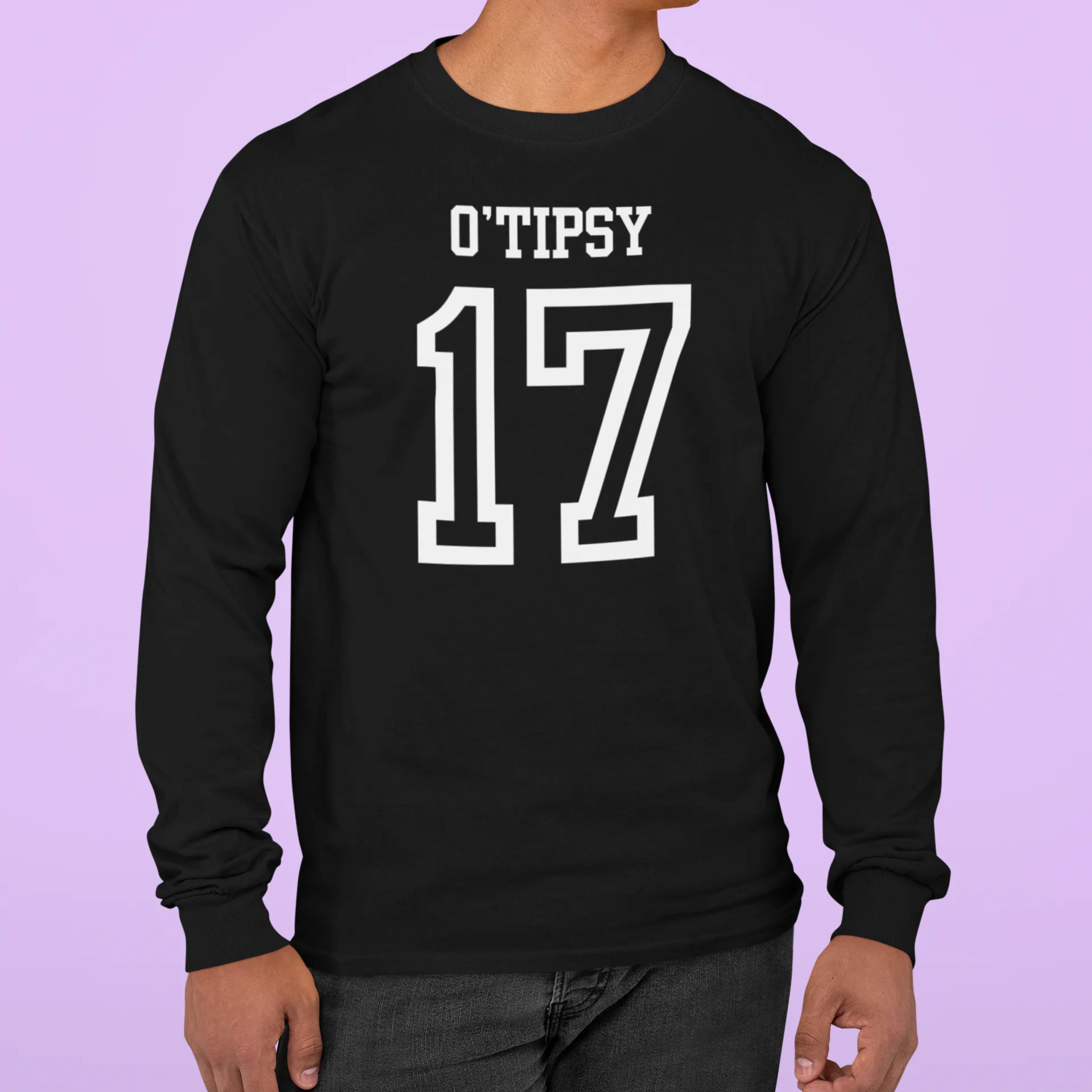 St. Patricks Day Festive and Funny O'Tipsy Jersey Style Number 17 Mens Long Sleeve T Shirt sold by Old Glory product image thumbnail 4