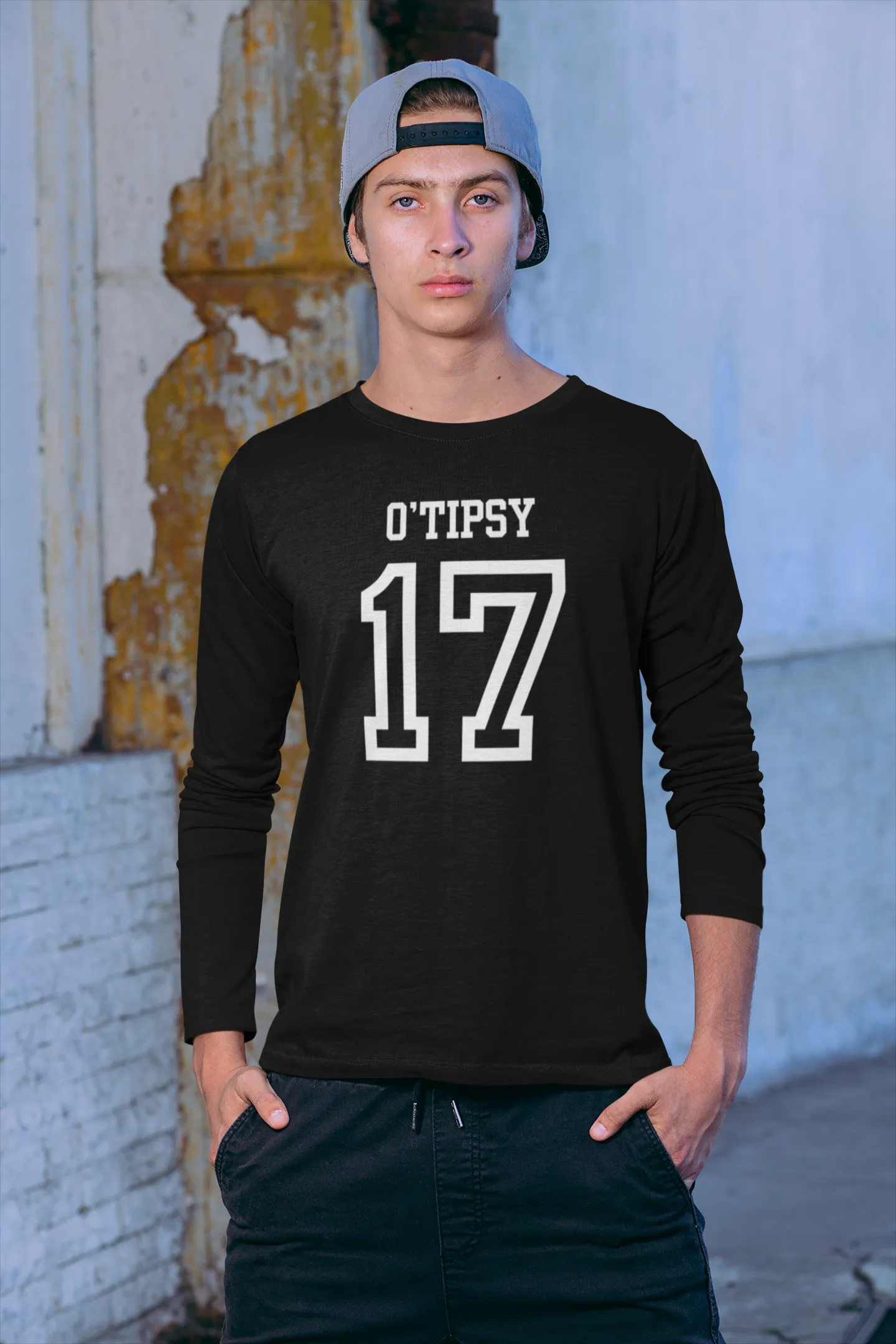 St. Patricks Day Festive and Funny O'Tipsy Jersey Style Number 17 Mens Long Sleeve T Shirt sold by Old Glory product image thumbnail 3