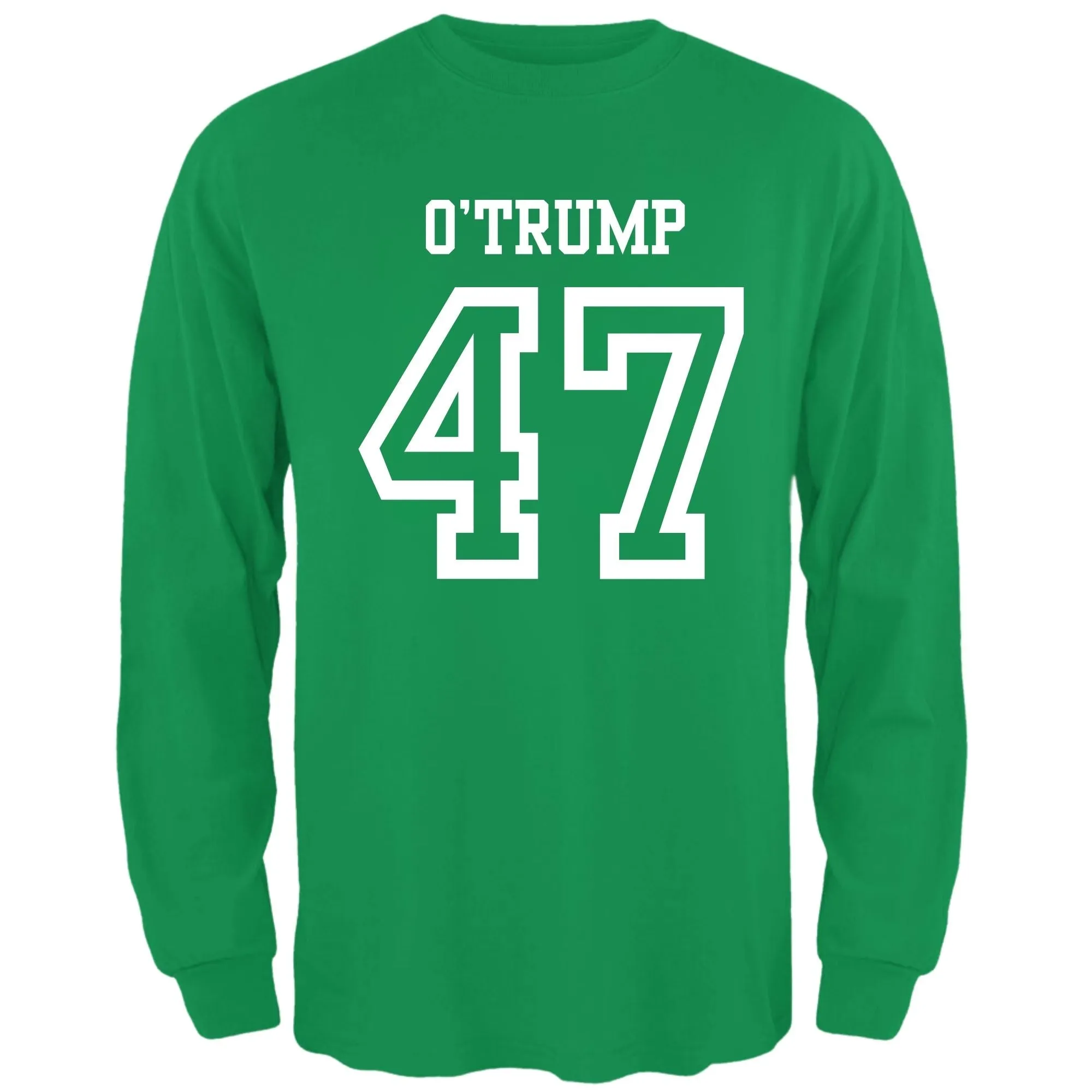 St. Patricks Day Political and Funny O'Trump Jersey Style Number 47 Mens Long Sleeve T Shirt sold by Old Glory product image thumbnail 2