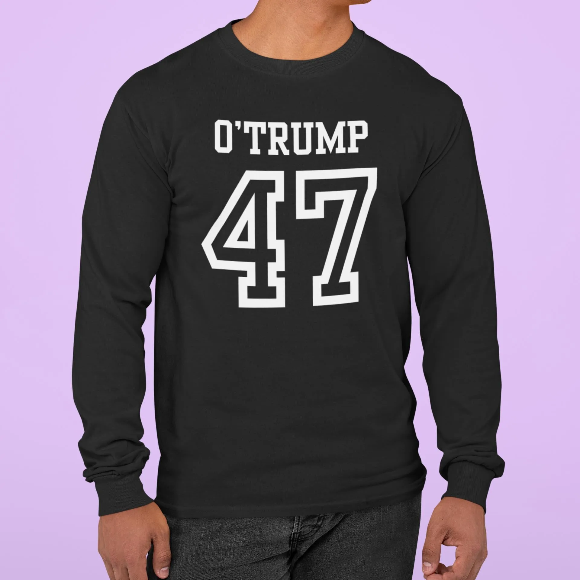 St. Patricks Day Political and Funny O'Trump Jersey Style Number 47 Mens Long Sleeve T Shirt sold by Old Glory product image thumbnail 4