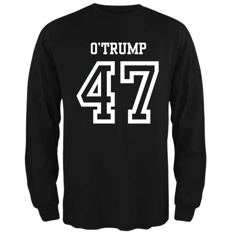 St. Patricks Day Political and Funny O'Trump Jersey Style Number 47 Mens Long Sleeve T Shirt sold by Old Glory