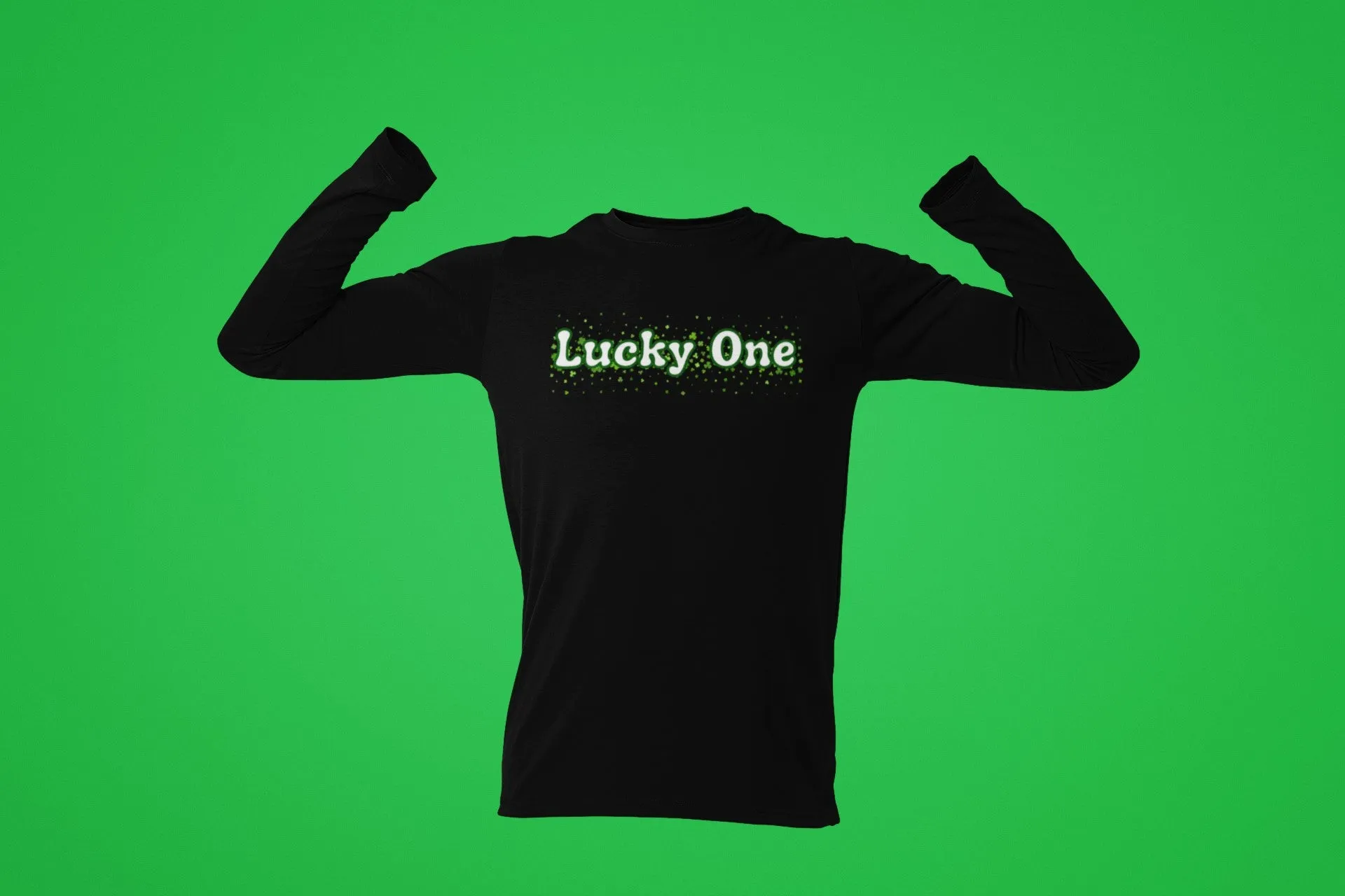St. Patricks Day Clover Filled Lucky One Mens Long Sleeve T Shirt sold by Old Glory product image thumbnail 4