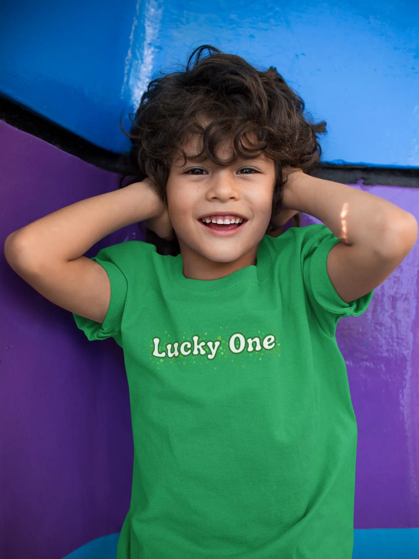 St. Patricks Day Clover Filled Lucky One Youth Short Sleeve T Shirt sold by Old Glory product image thumbnail 3