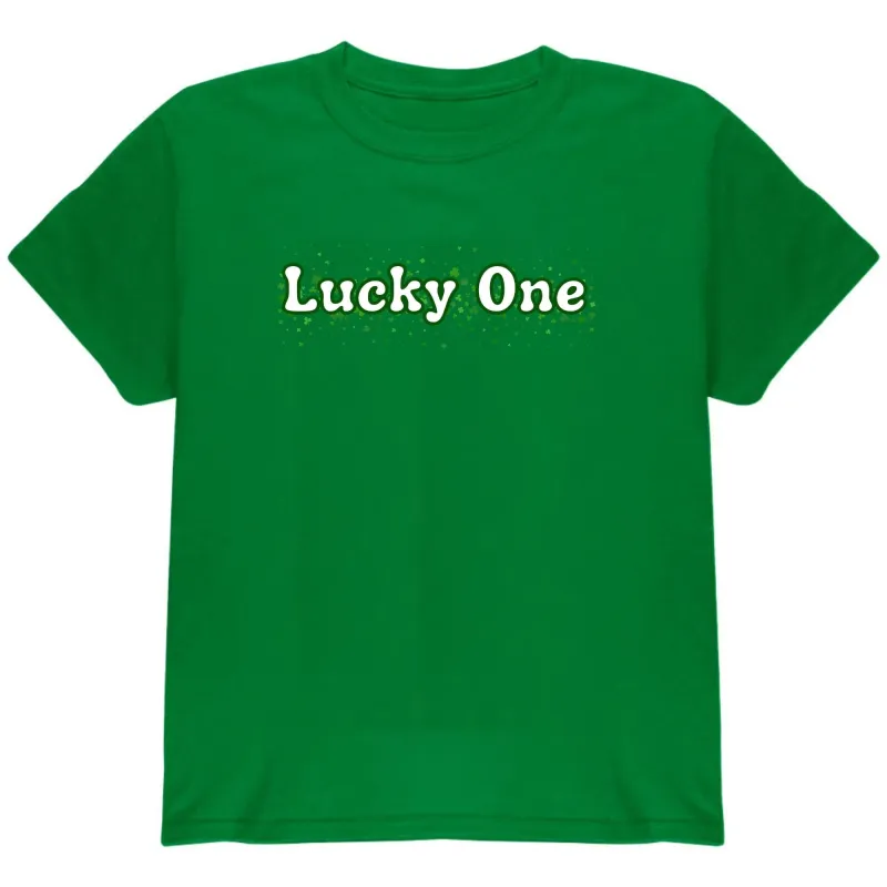 St. Patricks Day Clover Filled Lucky One Youth Short Sleeve T Shirt sold by Old Glory