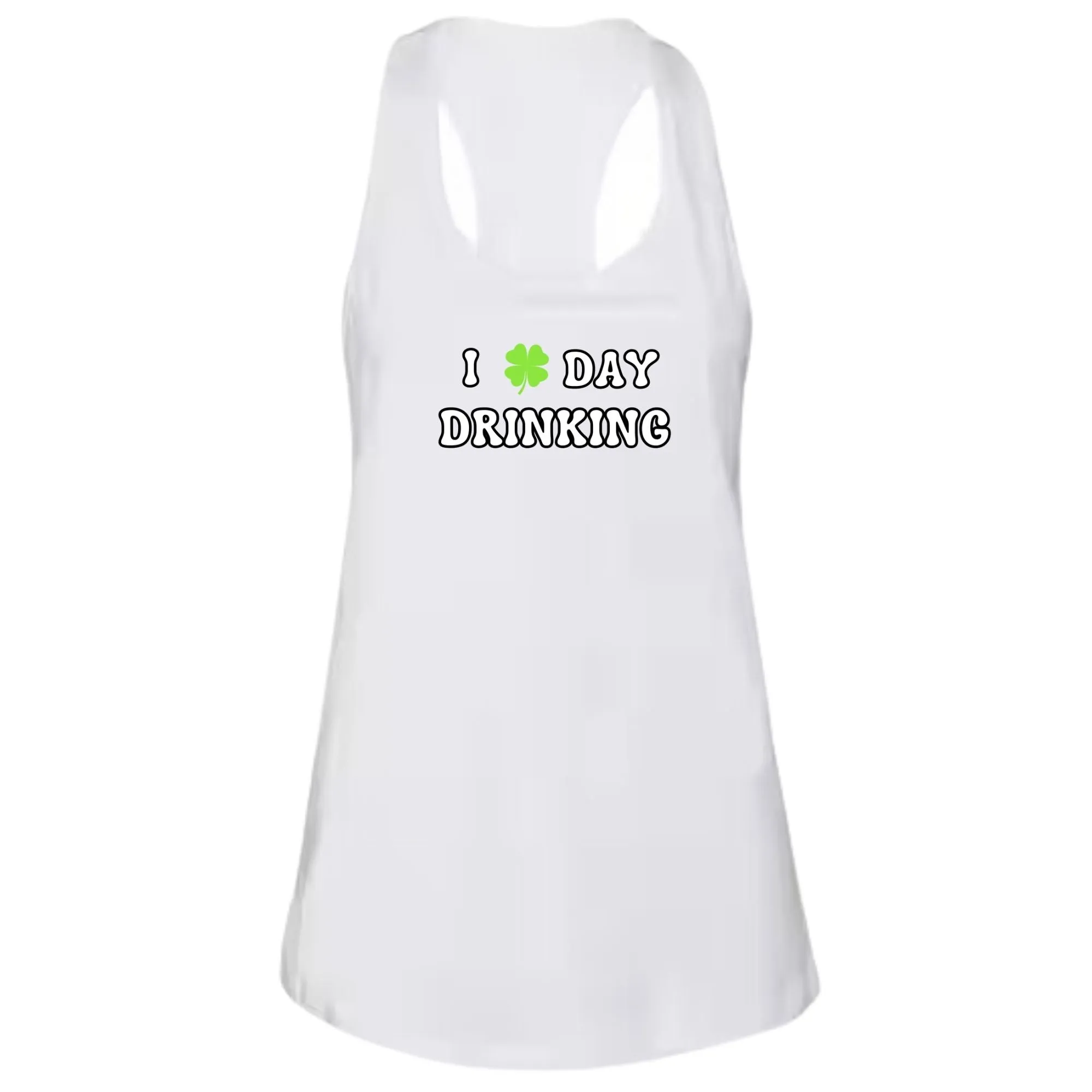 St. Patricks Day Festive I Love Day Drinking Shamrock Juniors Womens Racerback Tank Top sold by Old Glory product image thumbnail 2