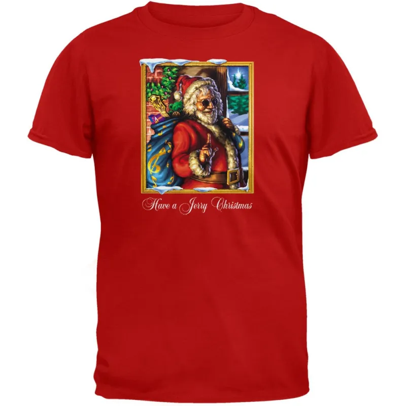 Grateful Jerry Garcia Have a Jerry Christmas Red Mens T-Shirt made by Grateful Dead