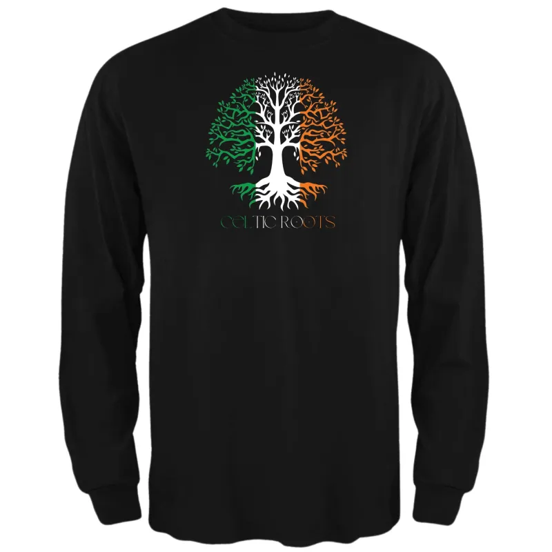 St Patricks Day Celtic Roots Irish Flag Tree of Life Mens Long Sleeve T Shirt sold by Old Glory