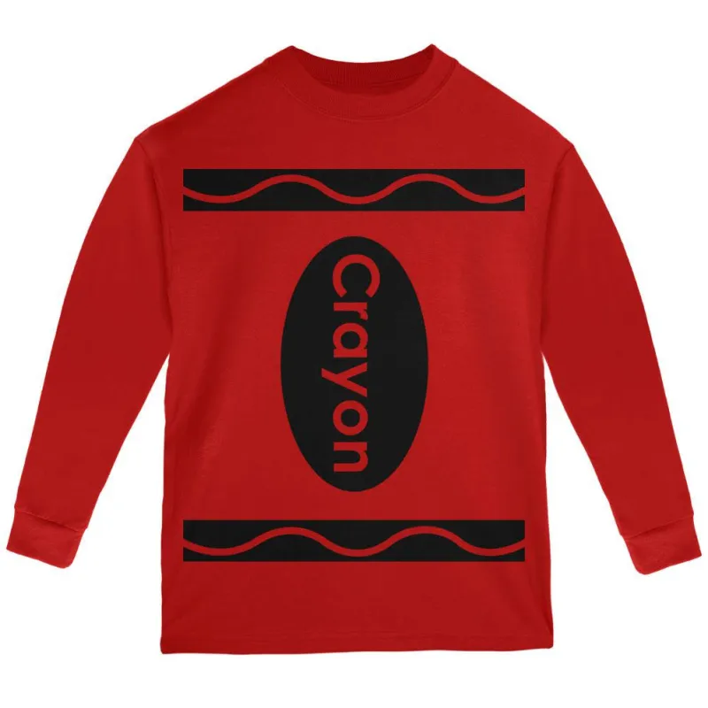 Halloween Crayon Costume Red Youth Long Sleeve T-Shirt sold by Old Glory