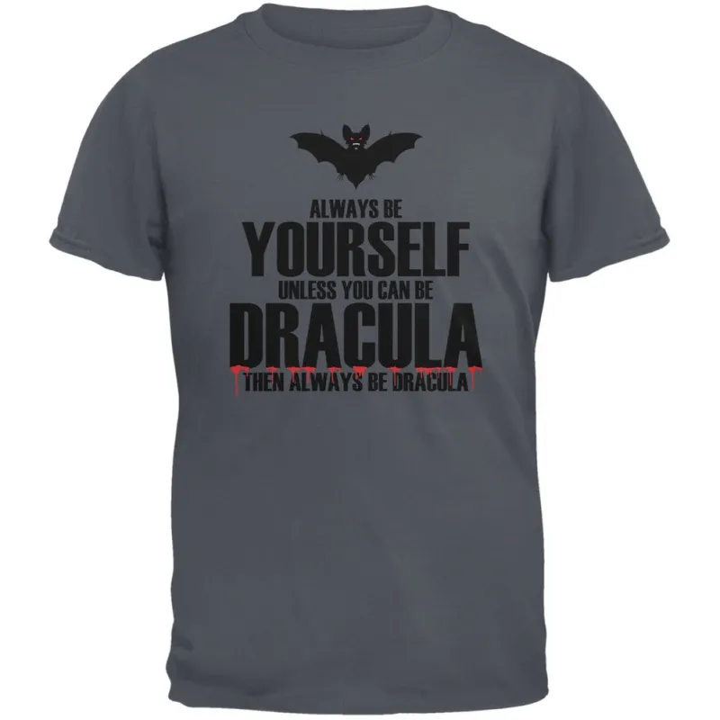 Halloween Always Be Yourself Dracula Charcoal Youth T-Shirt sold by Old Glory