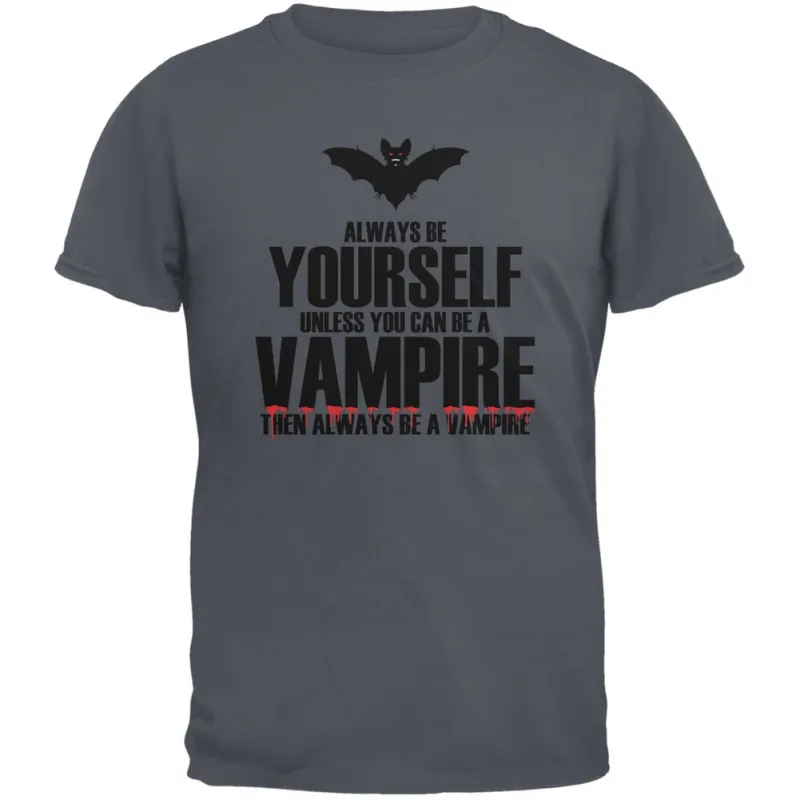 Halloween Always Be Yourself Vampire Charcoal Youth T-Shirt sold by Old Glory