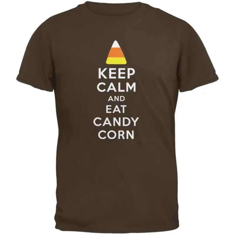 Halloween Keep Calm Candy Corn Brown Youth T-Shirt sold by Old Glory