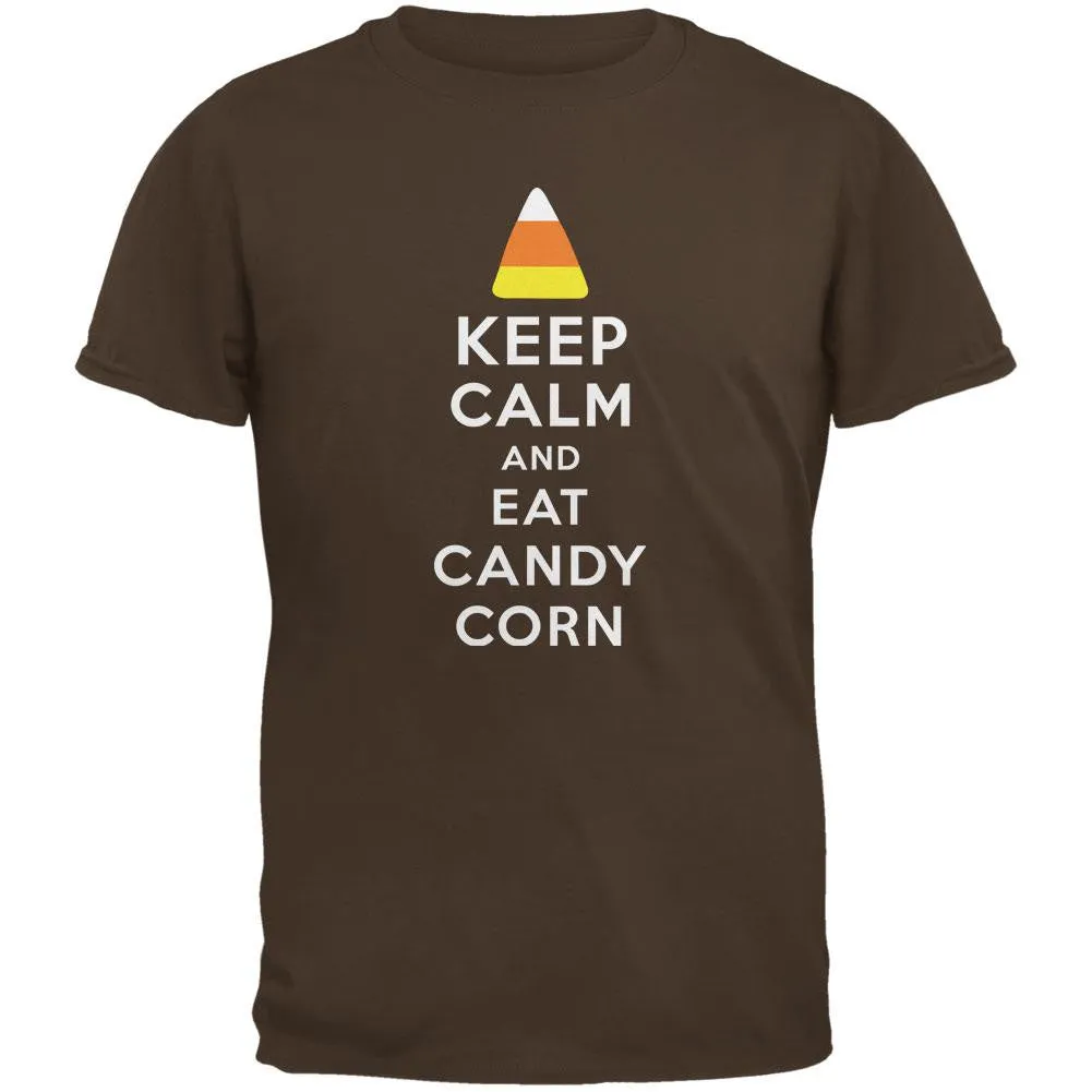Halloween Keep Calm Candy Corn Brown Youth T-Shirt sold by Old Glory