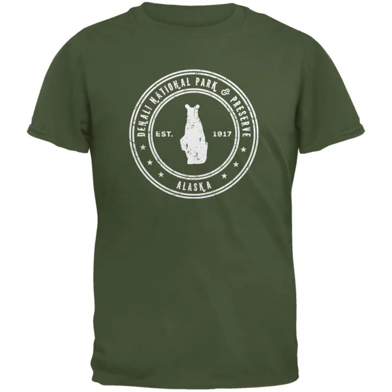 Denali National Park & Preserve Military Green Youth T-Shirt sold by Old Glory
