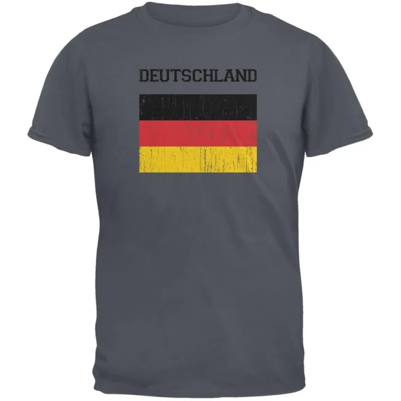 World Cup Distressed Flag Deutschland Charcoal Youth T-Shirt sold by Old Glory