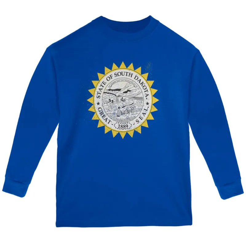 Born and Raised South Dakota State Flag Youth Long Sleeve T Shirt sold by Old Glory