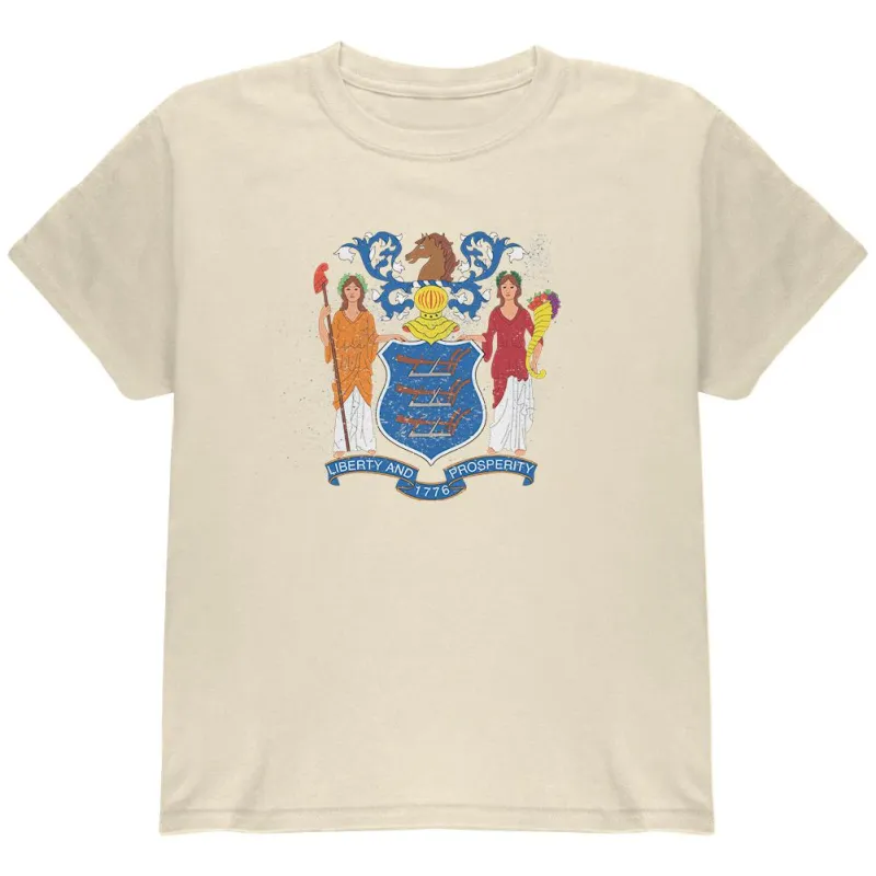 Born and Raised New Jersey State Flag Youth T Shirt sold by Old Glory