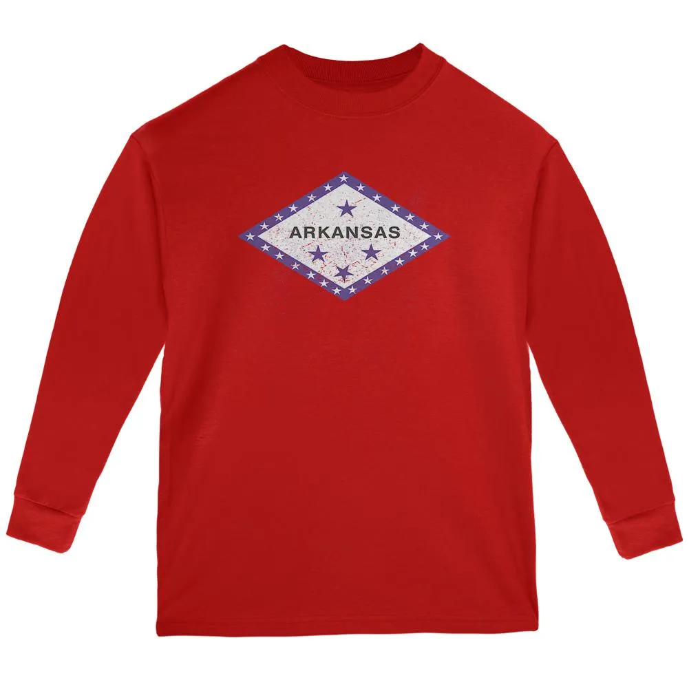 Born and Raised Arkansas State Flag Youth Long Sleeve T Shirt sold by Old Glory