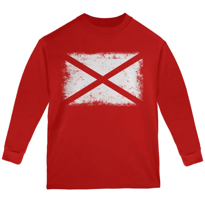 Born and Raised Alabama State Flag Youth Long Sleeve T Shirt sold by Old Glory