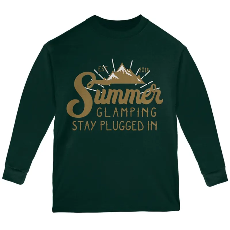 Glamping Plugged In Youth Long Sleeve T Shirt sold by Old Glory