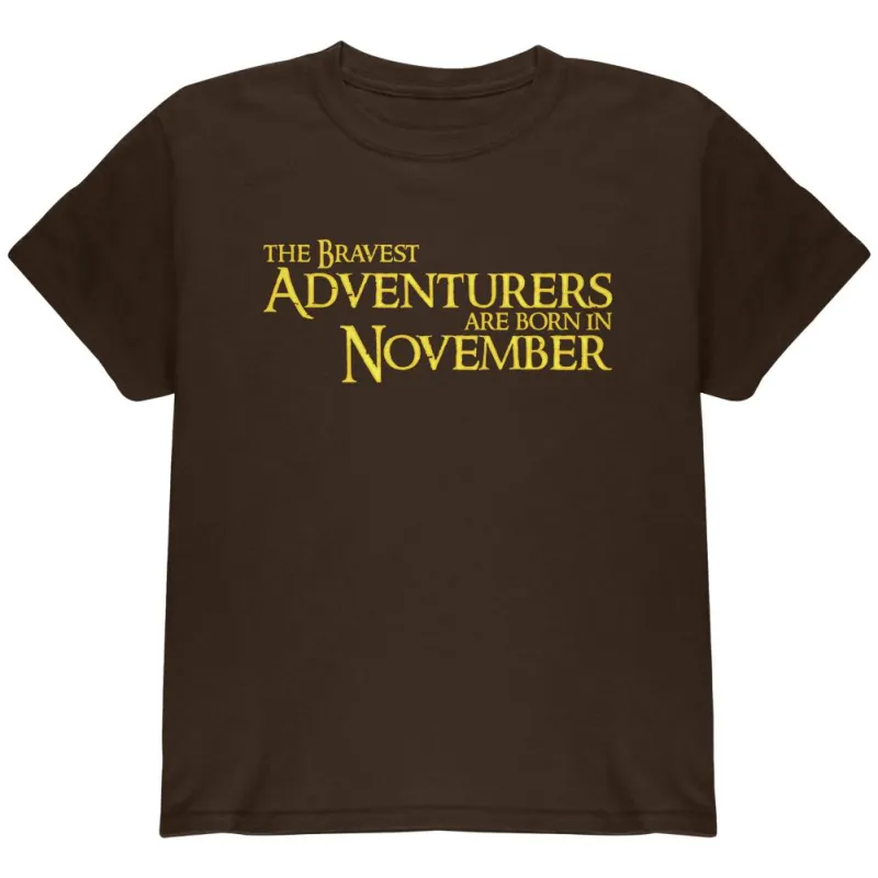 Brave Adventurers are Born in November Youth T Shirt sold by Old Glory