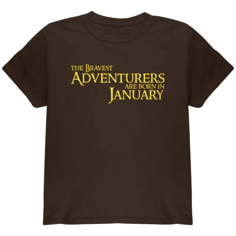 Brave Adventurers are Born in January Youth T Shirt sold by Old Glory