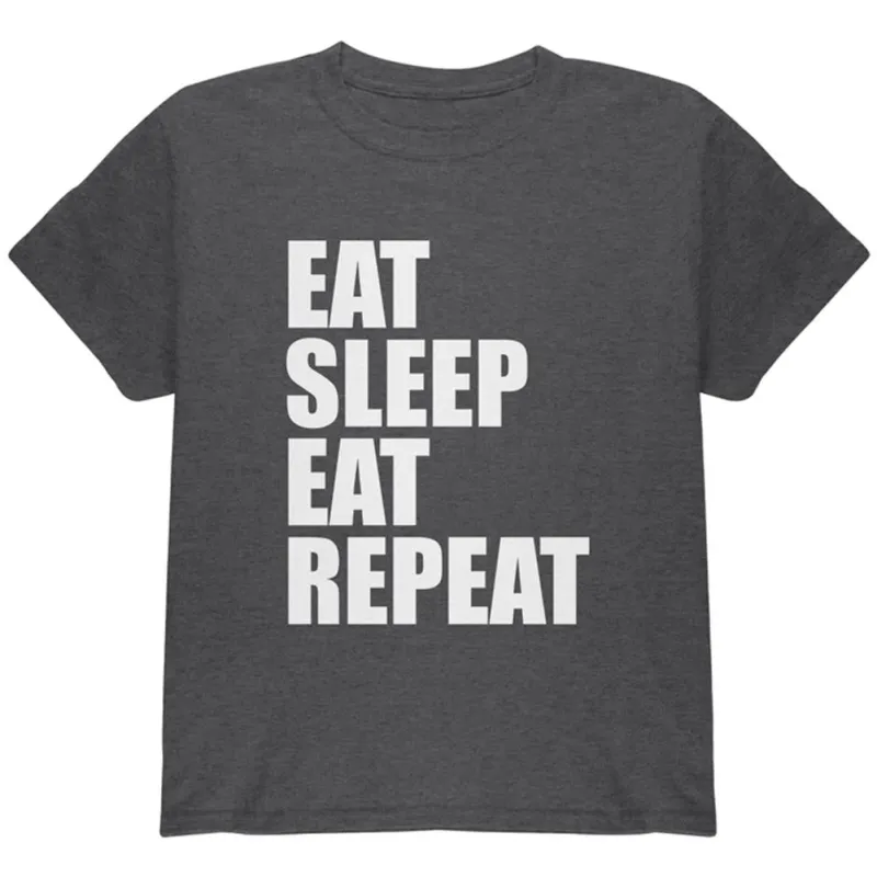 Eat Sleep Eat Repeat Funny Youth T Shirt sold by Old Glory