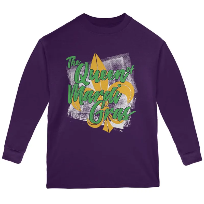 The Queen of Mardi Gras Youth Long Sleeve T Shirt sold by Old Glory