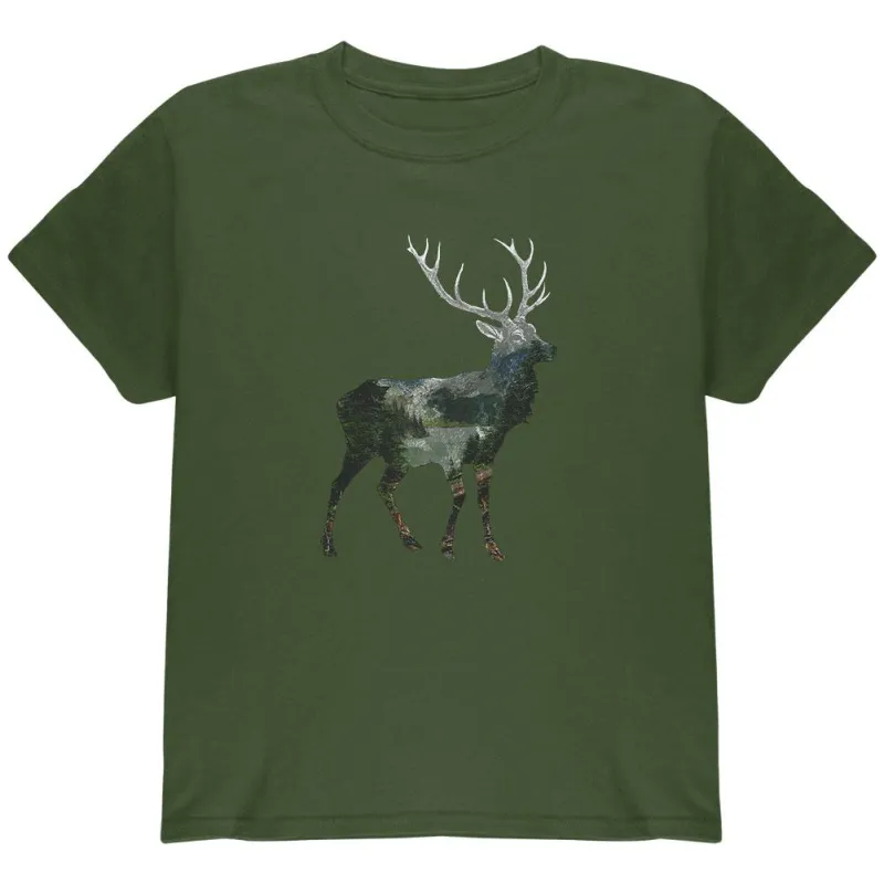 Deer Forest Nature Hiking Hunting Youth T Shirt sold by Old Glory