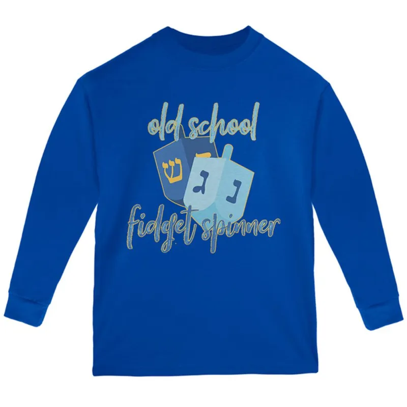 Hanukkah Dreidel Old School Fidget Spinner Youth Long Sleeve T Shirt sold by Old Glory