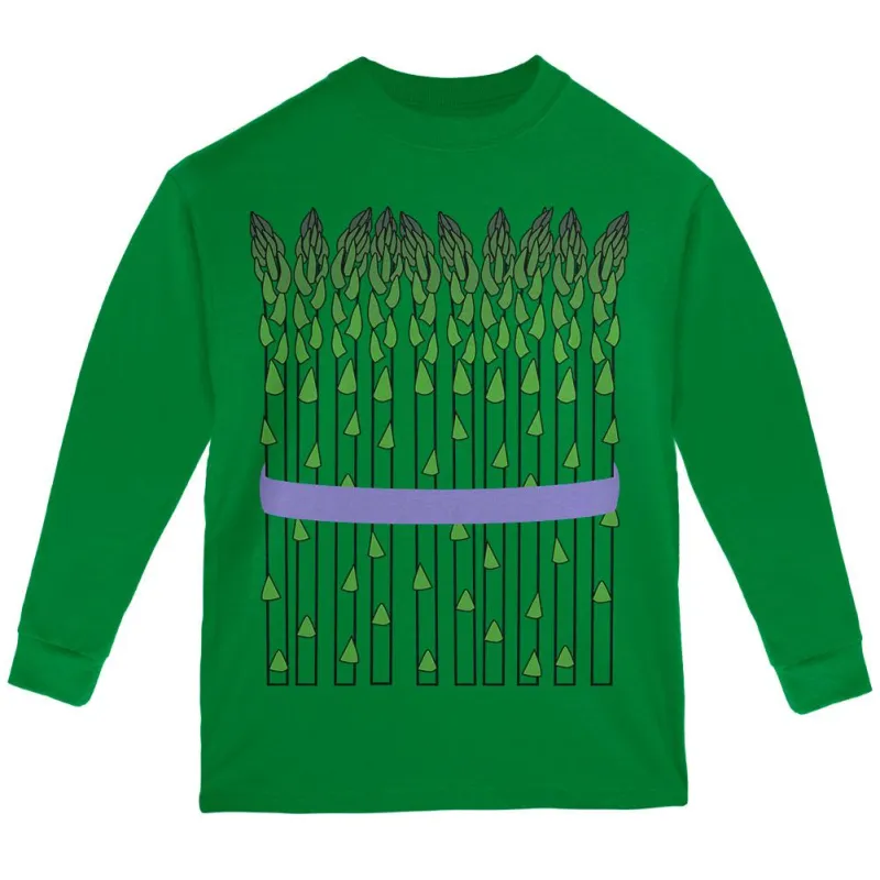Halloween Vegetable Asparagus Costume Youth Long Sleeve T Shirt sold by Old Glory