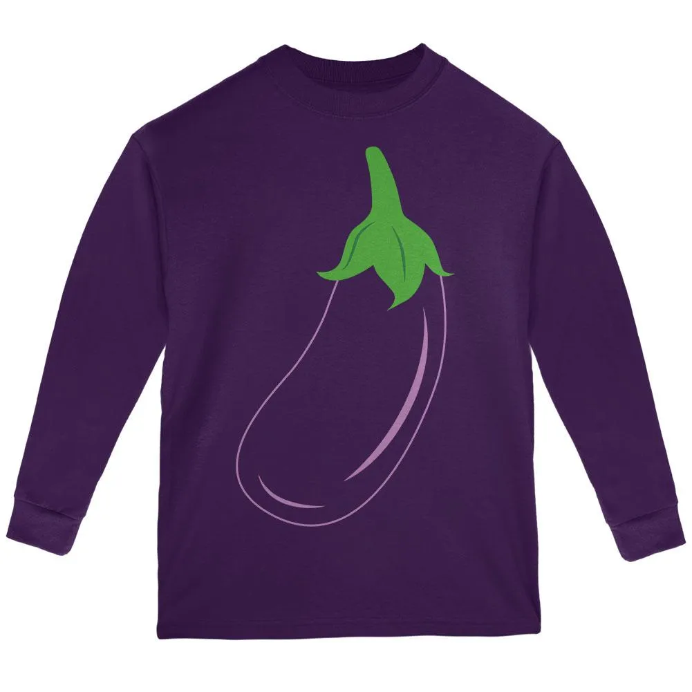 Halloween Vegetable Eggplant Costume Youth Long Sleeve T Shirt sold by Old Glory
