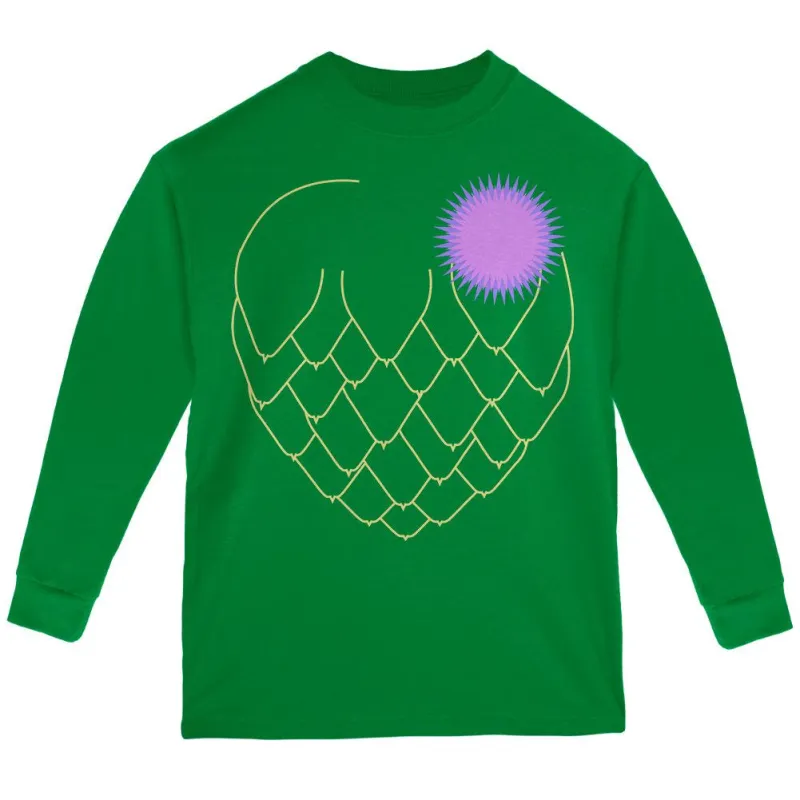 Halloween Vegetable Artichoke Costume Youth Long Sleeve T Shirt sold by Old Glory