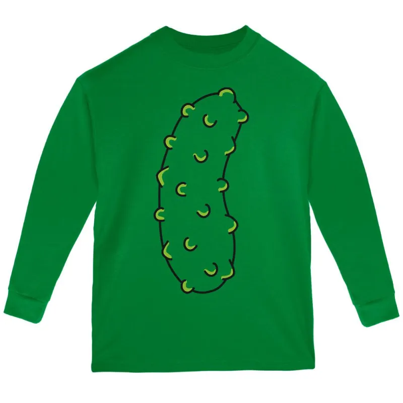 Halloween Vegetable Pickle Costume Youth Long Sleeve T Shirt sold by Old Glory