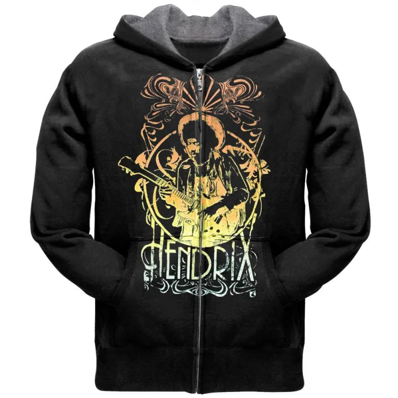 Jimi Hendrix - Jammin Black Zip Hoodie sold by Old Glory