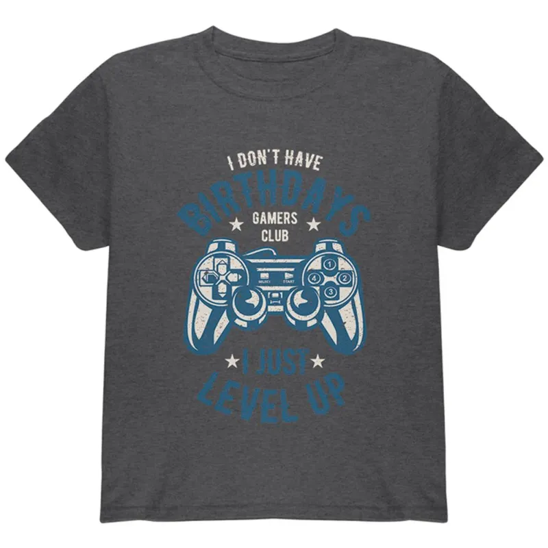 Gamer Birthday Level Up Blue Youth T Shirt sold by Old Glory