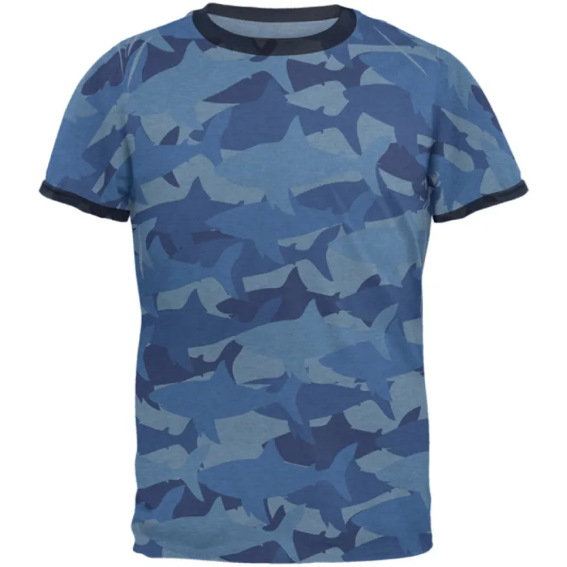Great White Shark Camo Men's Soft T-Shirt sold by Old Glory