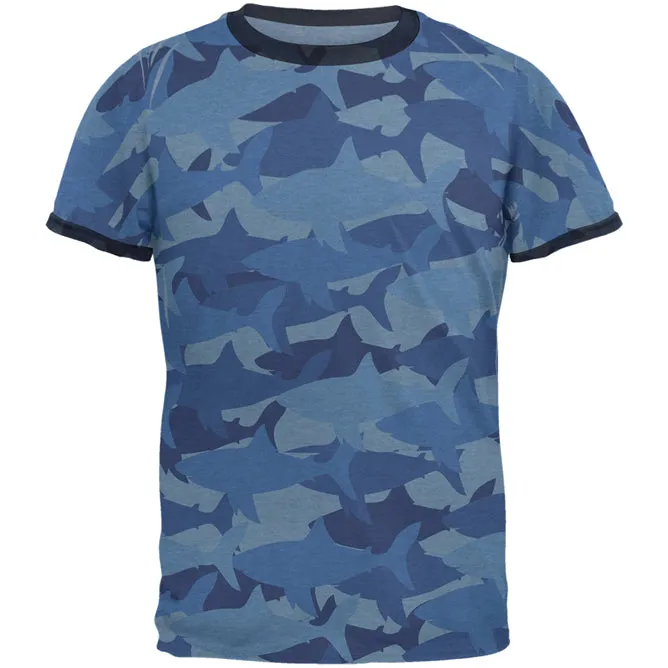 Great White Shark Camo Men's Soft T-Shirt sold by Old Glory