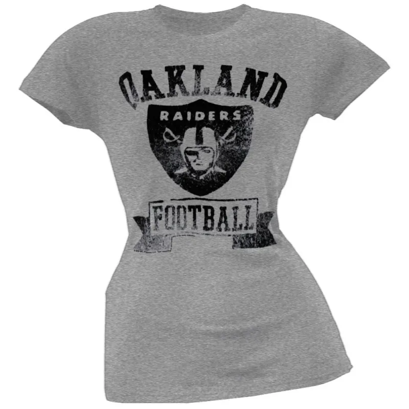 Oakland Raiders - Vintage Flock Logo Juniors T-Shirt sold by Old Glory