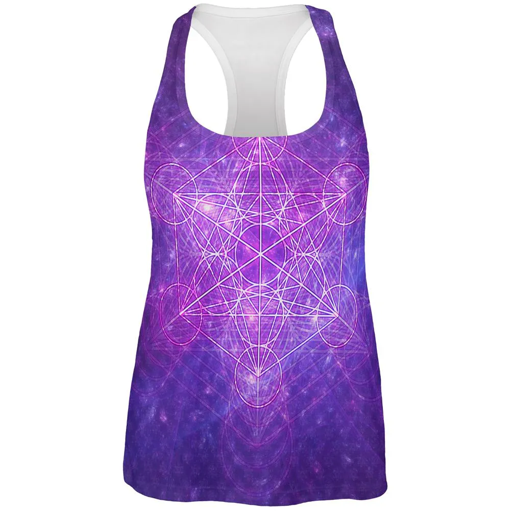 Sacred Geometry Metatron Cube Map of Creation All Over Womens Work Out Tank Top sold by Old Glory