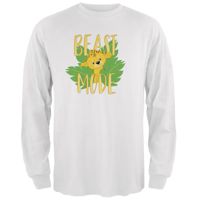 Beast Mode Cute Cheetah Cub Mens Long Sleeve T Shirt sold by Old Glory